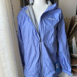 NWT Columbia womens Periwinkle fleece lined rain jacket